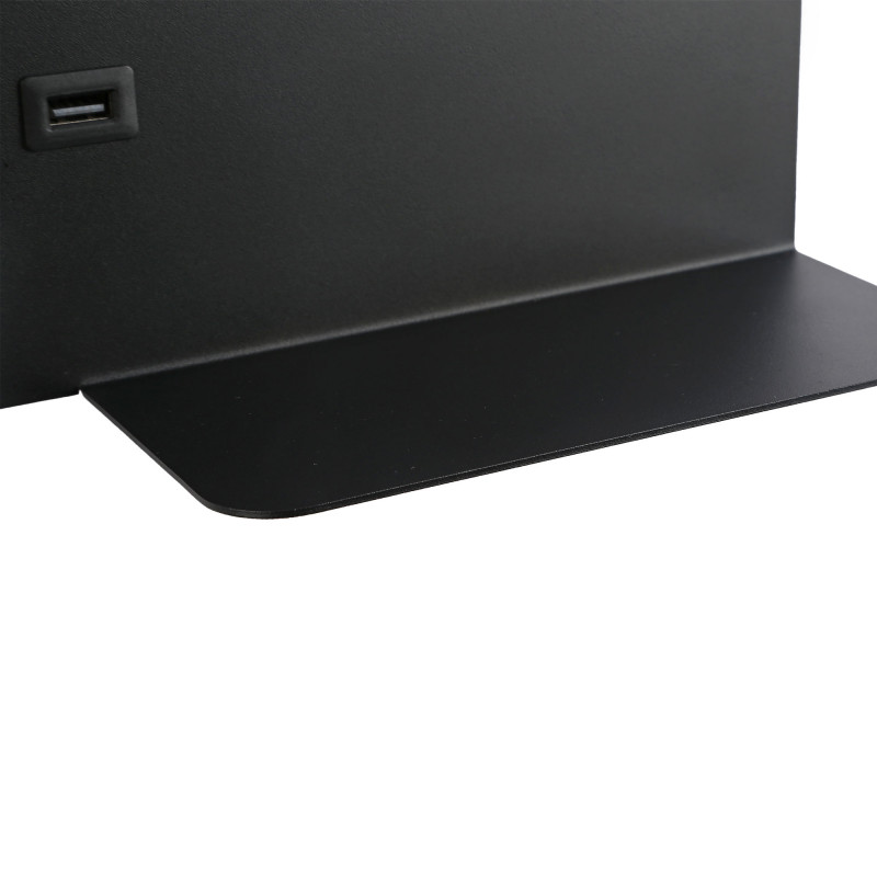 Pack x 2 - Wall reading light with USB port "Turin" - Double illumination - 3W+7W - Wood effect