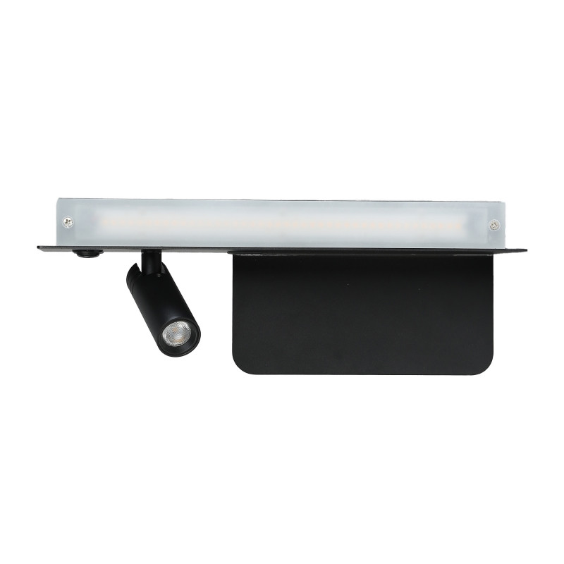 Pack x 2 - Wall reading light with USB port "Turin" - Double illumination - 3W+7W - Wood effect