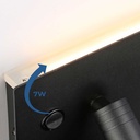 Pack x 2 - Wall reading light with USB port "Turin" - Double illumination - 3W+7W - Wood effect