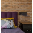 Pack x 2 - Wall reading light with USB port "Turin" - Double illumination - 3W+7W - Wood effect