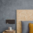 Pack x 2 - Wall reading light with USB port "Turin" - Double illumination - 3W+7W - Wood effect