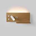 Pack x 2 - Wall reading light with USB port "Turin" - Double illumination - 3W+7W - Wood effect