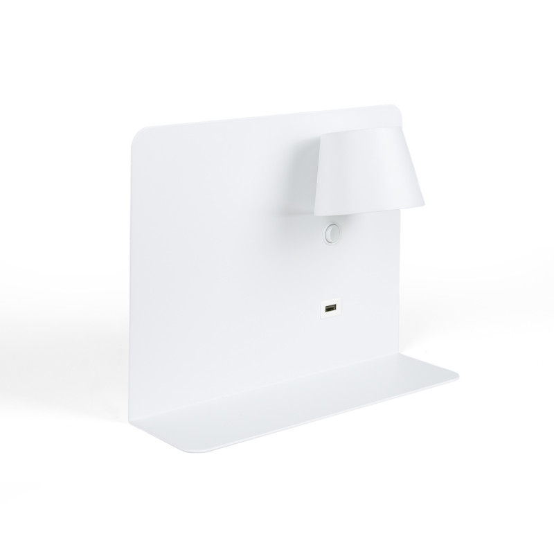 Pack x 2 - Wall reading light with USB port "BASKOP" - 6W - Horizontal design - Grey