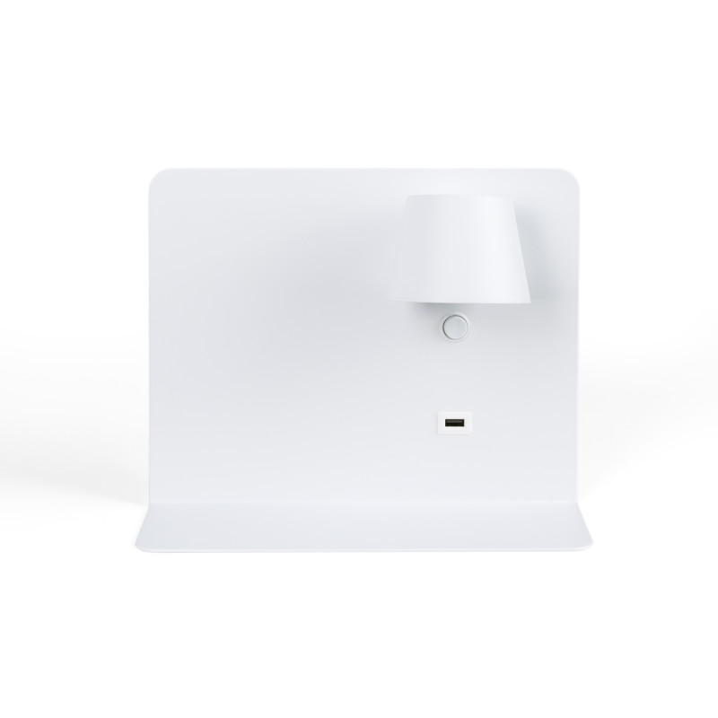 Pack x 2 - Wall reading light with USB port "BASKOP" - 6W - Horizontal design - Grey