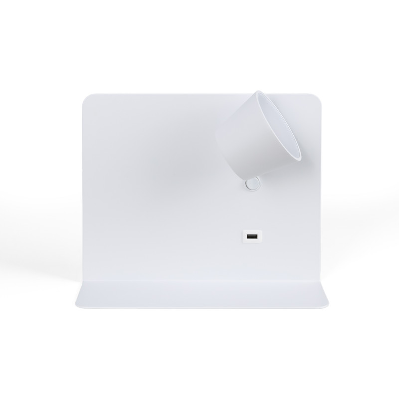 Pack x 2 - Wall reading light with USB port "BASKOP" - 6W - Horizontal design - Grey