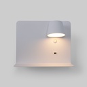 Pack x 2 - Wall reading light with USB port "BASKOP" - 6W - Horizontal design - Grey