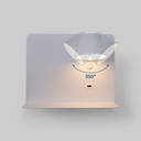Pack x 2 - Wall reading light with USB port "BASKOP" - 6W - Horizontal design - Grey