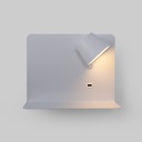 Pack x 2 - Wall reading light with USB port "BASKOP" - 6W - Horizontal design - Grey