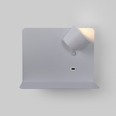 Pack x 2 - Wall reading light with USB port "BASKOP" - 6W - Horizontal design - Grey