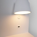 Pack x 2 - Wall reading light with USB port "BASKOP" - 6W - Horizontal design - Grey