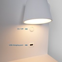 Pack x 2 - Wall reading light with USB port "BASKOP" - 6W - Horizontal design - Grey