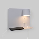Pack x 2 - Wall reading light with USB port "BASKOP" - 6W - Horizontal design - Grey