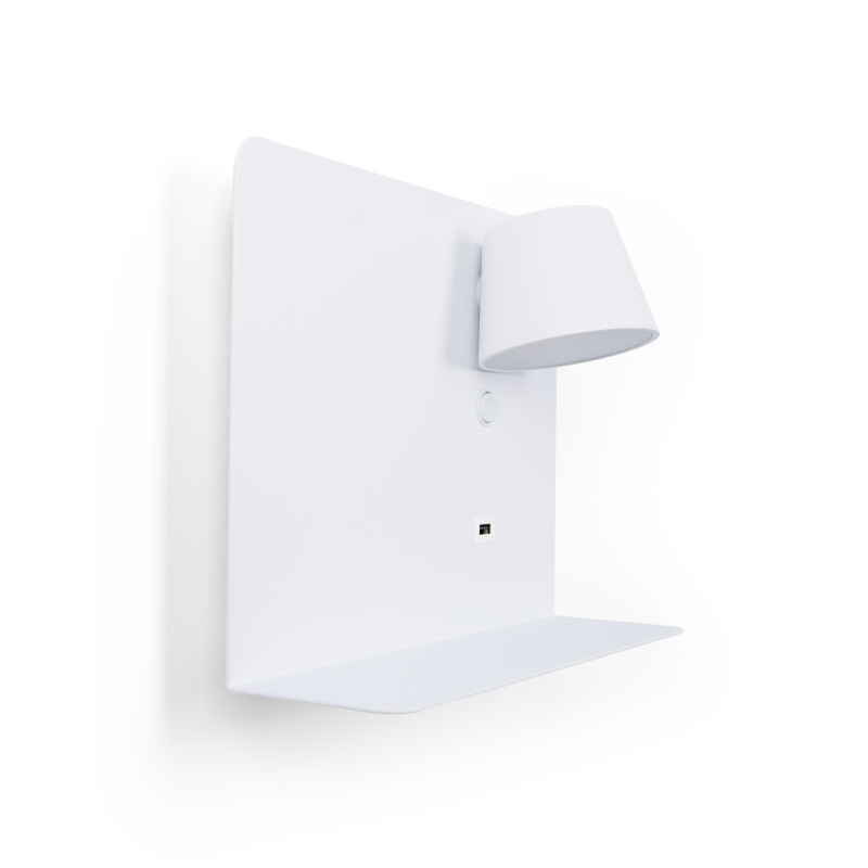 Pack x 2 - Wall reading light with USB port "BASKOP" - 6W - Horizontal design - Grey