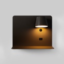 Pack x 2 - Wall reading light with USB port "BASKOP" - 6W - Horizontal design - Grey