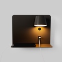 Pack x 2 - Wall reading light with USB port "BASKOP" - 6W - Horizontal design - Grey