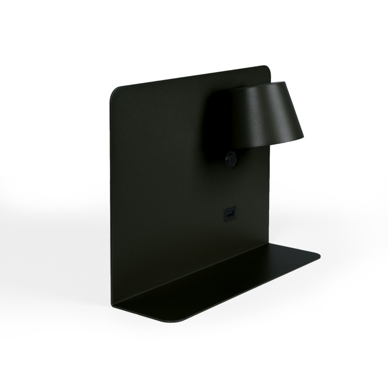 Pack x 2 - Wall reading light with USB port "BASKOP" - 6W - Horizontal design - Grey