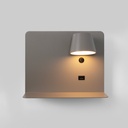 Pack x 2 - Wall reading light with USB port "BASKOP" - 6W - Horizontal design - Grey