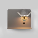 Pack x 2 - Wall reading light with USB port "BASKOP" - 6W - Horizontal design - Grey