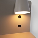 Pack x 2 - Wall reading light with USB port "BASKOP" - 6W - Horizontal design - Grey