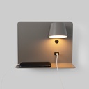 Pack x 2 - Wall reading light with USB port "BASKOP" - 6W - Horizontal design - Grey