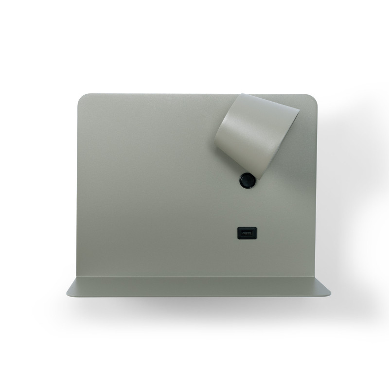 Pack x 2 - Wall reading light with USB port "BASKOP" - 6W - Horizontal design - Grey