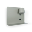 Pack x 2 - Wall reading light with USB port "BASKOP" - 6W - Horizontal design - Grey