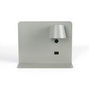Pack x 2 - Wall reading light with USB port "BASKOP" - 6W - Horizontal design - Grey