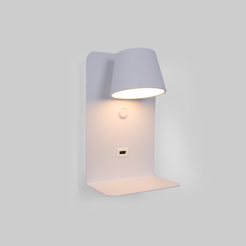 Pack x 2 - Wall reading light with USB port "BASKOP" - 6W - Vertical design - Black