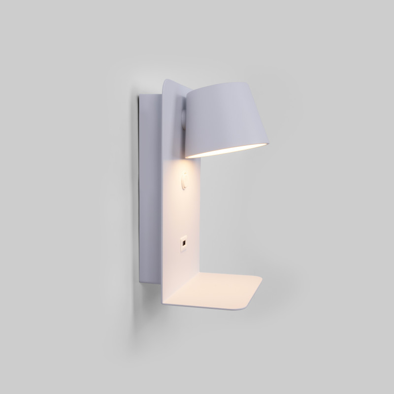 Pack x 2 - Wall reading light with USB port "BASKOP" - 6W - Vertical design - Black