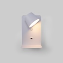 Pack x 2 - Wall reading light with USB port "BASKOP" - 6W - Vertical design - Black