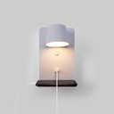 Pack x 2 - Wall reading light with USB port "BASKOP" - 6W - Vertical design - Black