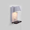 Pack x 2 - Wall reading light with USB port "BASKOP" - 6W - Vertical design - Black