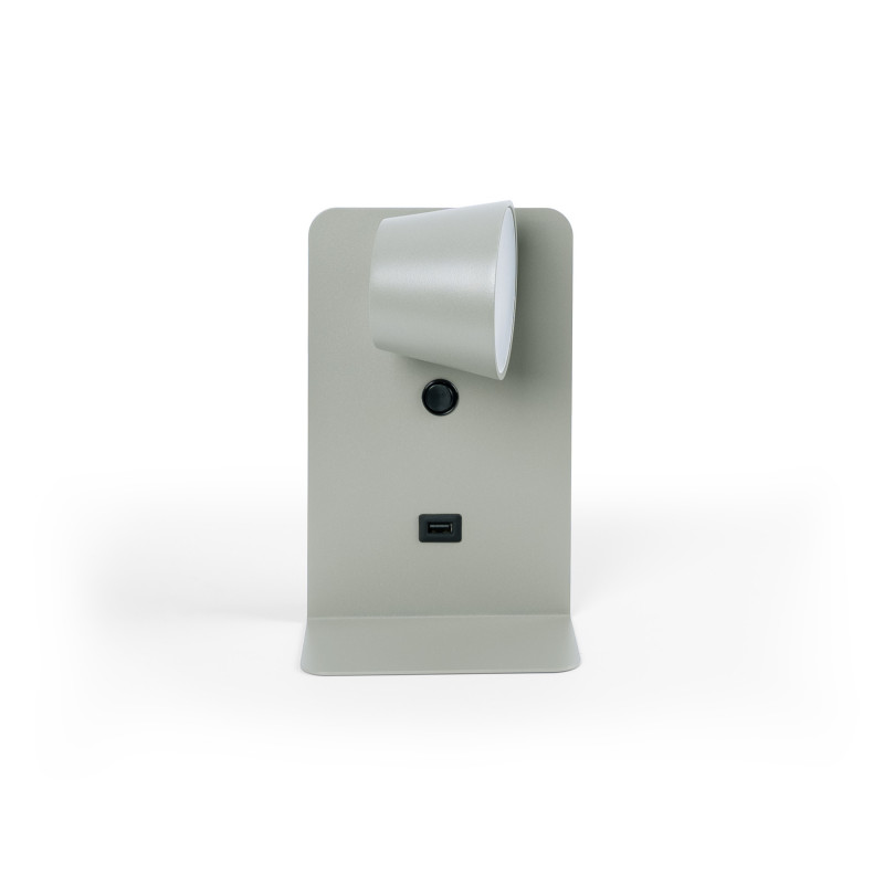 Pack x 2 - Wall reading light with USB port "BASKOP" - 6W - Vertical design - Black