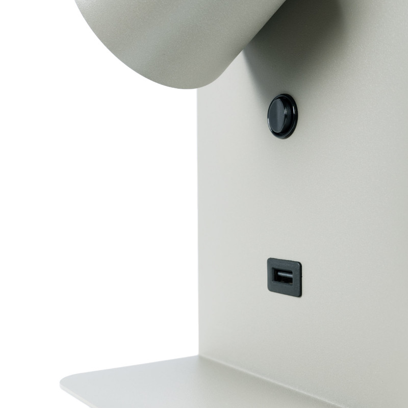 Pack x 2 - Wall reading light with USB port "BASKOP" - 6W - Vertical design - Black