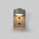 Pack x 2 - Wall reading light with USB port "BASKOP" - 6W - Vertical design - Black