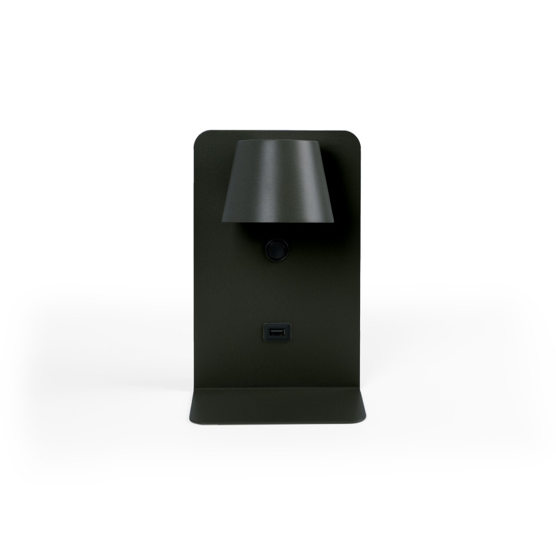 Pack x 2 - Wall reading light with USB port "BASKOP" - 6W - Vertical design - Black