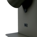 Pack x 2 - Wall reading light with USB port "BASKOP" - 6W - Vertical design - Black