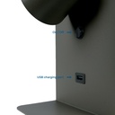 Pack x 2 - Wall reading light with USB port "BASKOP" - 6W - Vertical design - Black