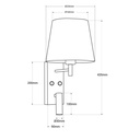 Pack x 2 - "NOAH" wall sconce with LED reading light - 3.4W - Black