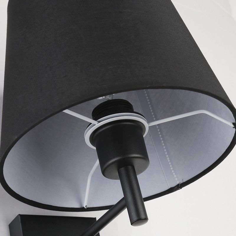 Pack x 2 - "NOAH" wall sconce with LED reading light - 3.4W - Black