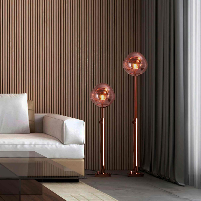 Design floor lamp "Ana" - Height-adjustable - Copper colour