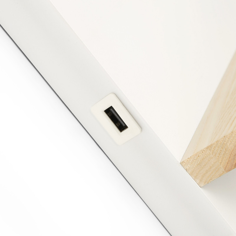 Wall light "Artin" - With adjustable LED spotlight and USB port - E27 + 3W