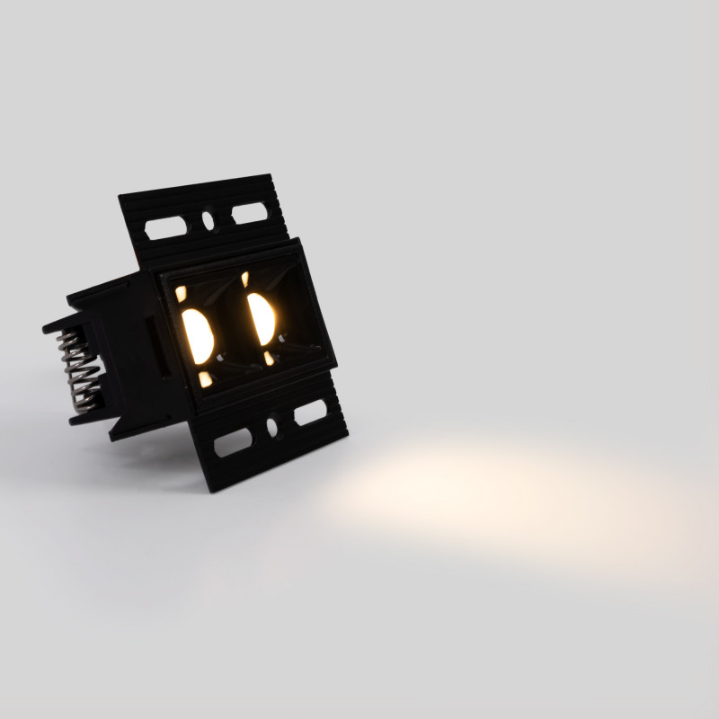 Recessed/trimless linear LED spotlight for plasterboard - 4W - UGR18 - CRI90 - Black