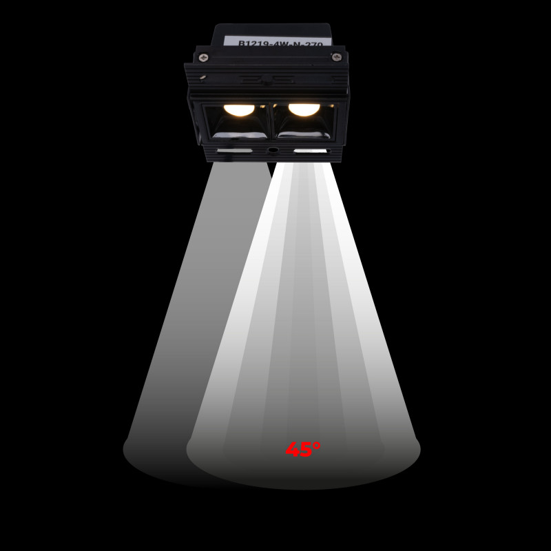 Recessed/trimless linear LED spotlight for plasterboard - 4W - UGR18 - CRI90 - Black