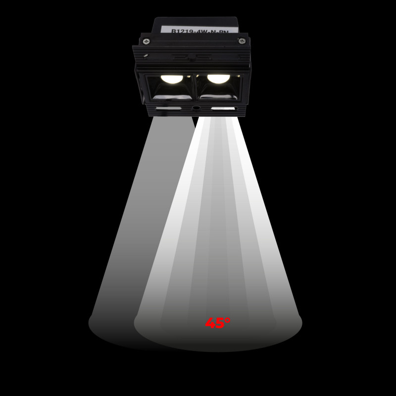 Recessed/trimless linear LED spotlight for plasterboard - 4W - UGR18 - CRI90 - Black