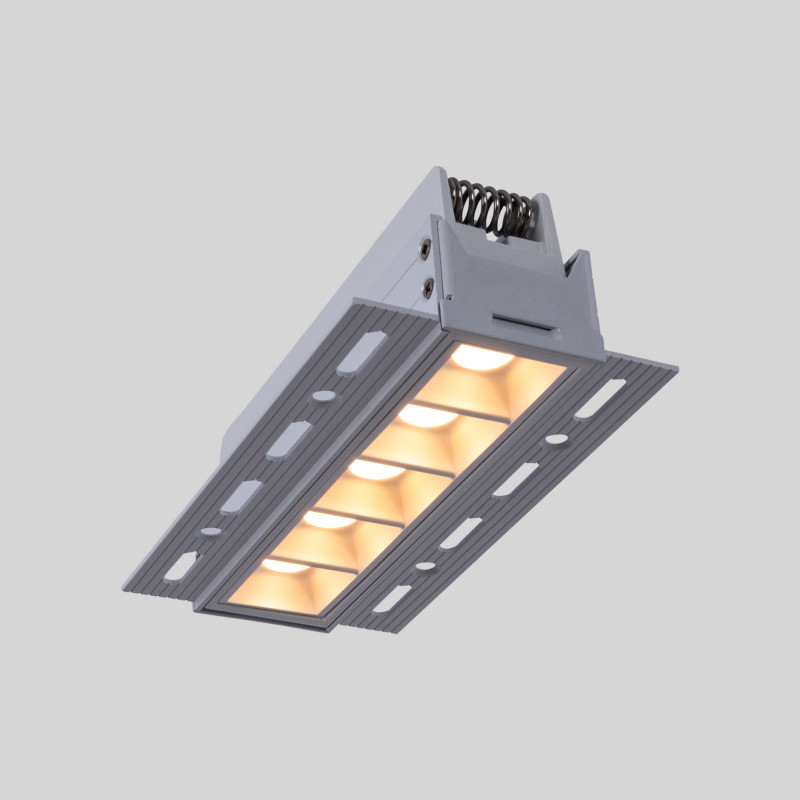 Recessed/trimless linear LED spotlight for plasterboard - 12W - UGR18 - CRI90 - White