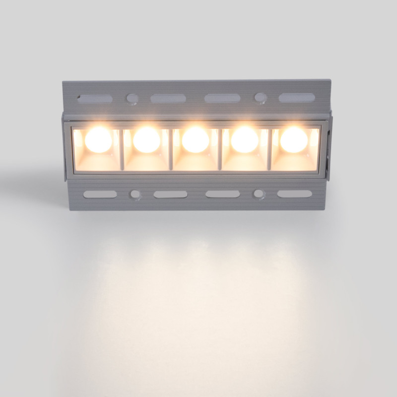 Recessed/trimless linear LED spotlight for plasterboard - 12W - UGR18 - CRI90 - White
