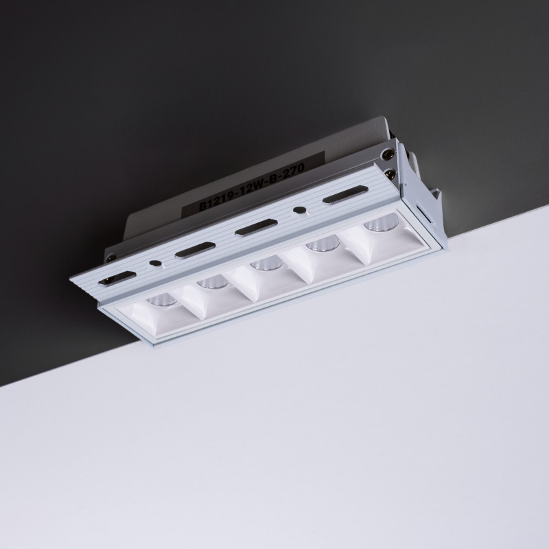 Recessed/trimless linear LED spotlight for plasterboard - 12W - UGR18 - CRI90 - White