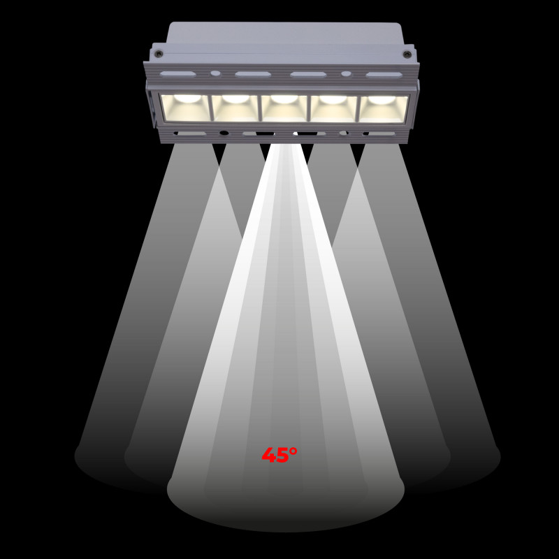 Recessed/trimless linear LED spotlight for plasterboard - 12W - UGR18 - CRI90 - White