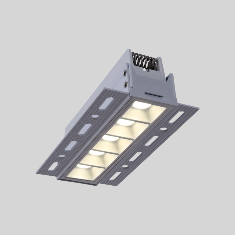 Recessed/trimless linear LED spotlight for plasterboard - 12W - UGR18 - CRI90 - White